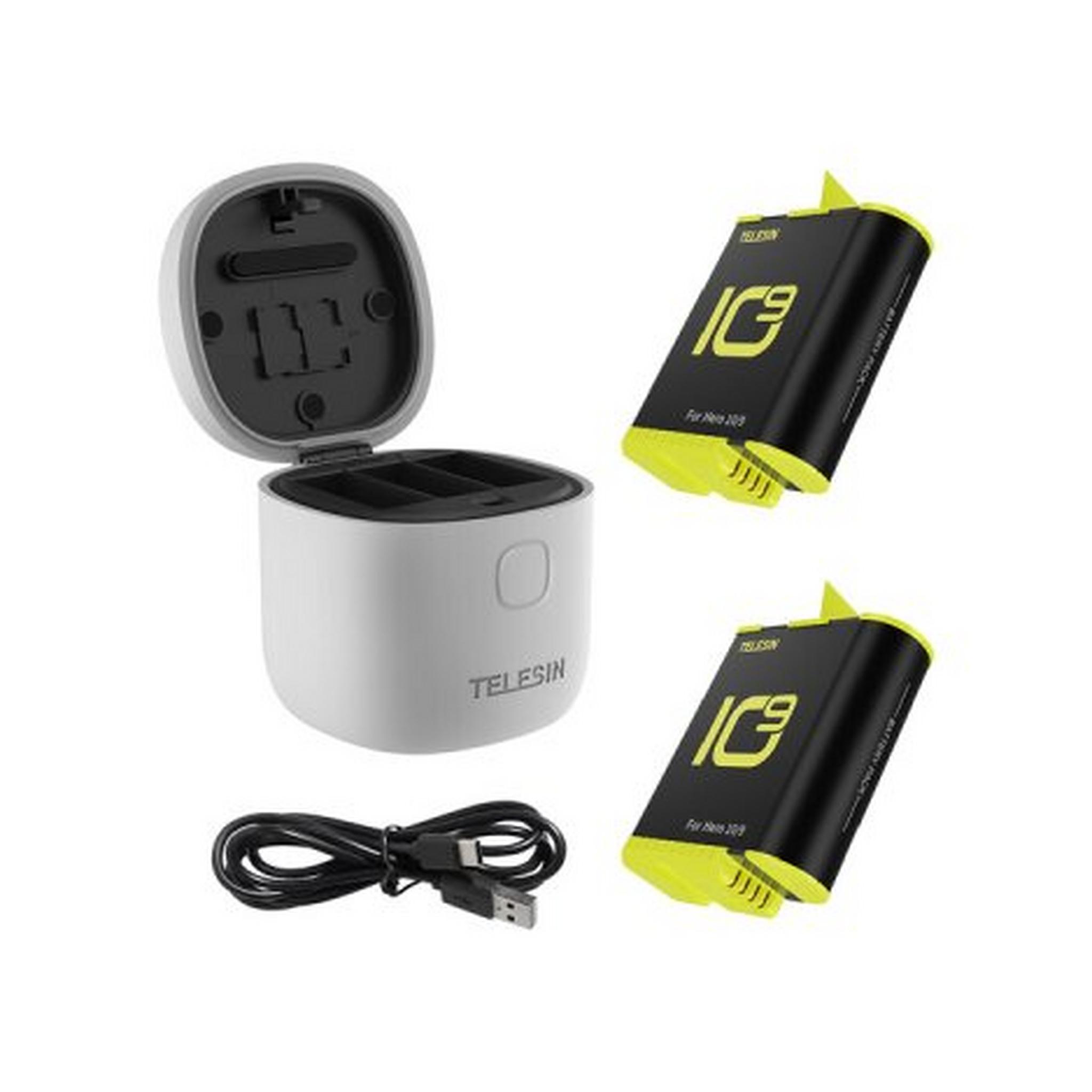 TELESIN Allin BOX Portable Storage Charger for GoPro Hero 9/10, GP-BTR-905-GY-B - Grey