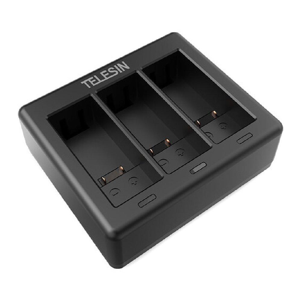 TELESIN 3 Slots Battery Charger With 2 Pcs Full Decoded Batteries Set for Gopro Hero 9/10, GP-BTR-903-B