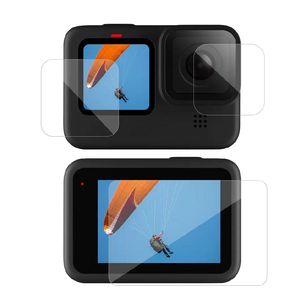 شاشة حماية من الزجاج المقوى وغطاء واقٍ لعدسة جو برو /10 9 من تيليسن، GP-FLM-901