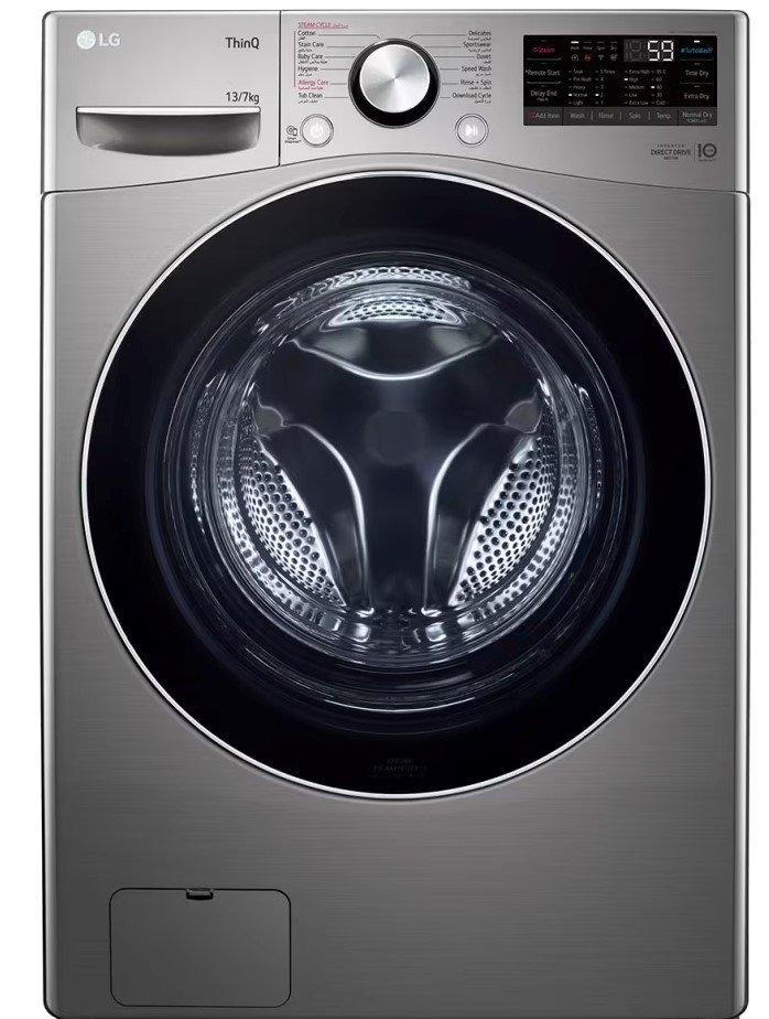 LG 13 Kg Front Load Washer & 7 Kg Dryer, WS1308XMT – Silver