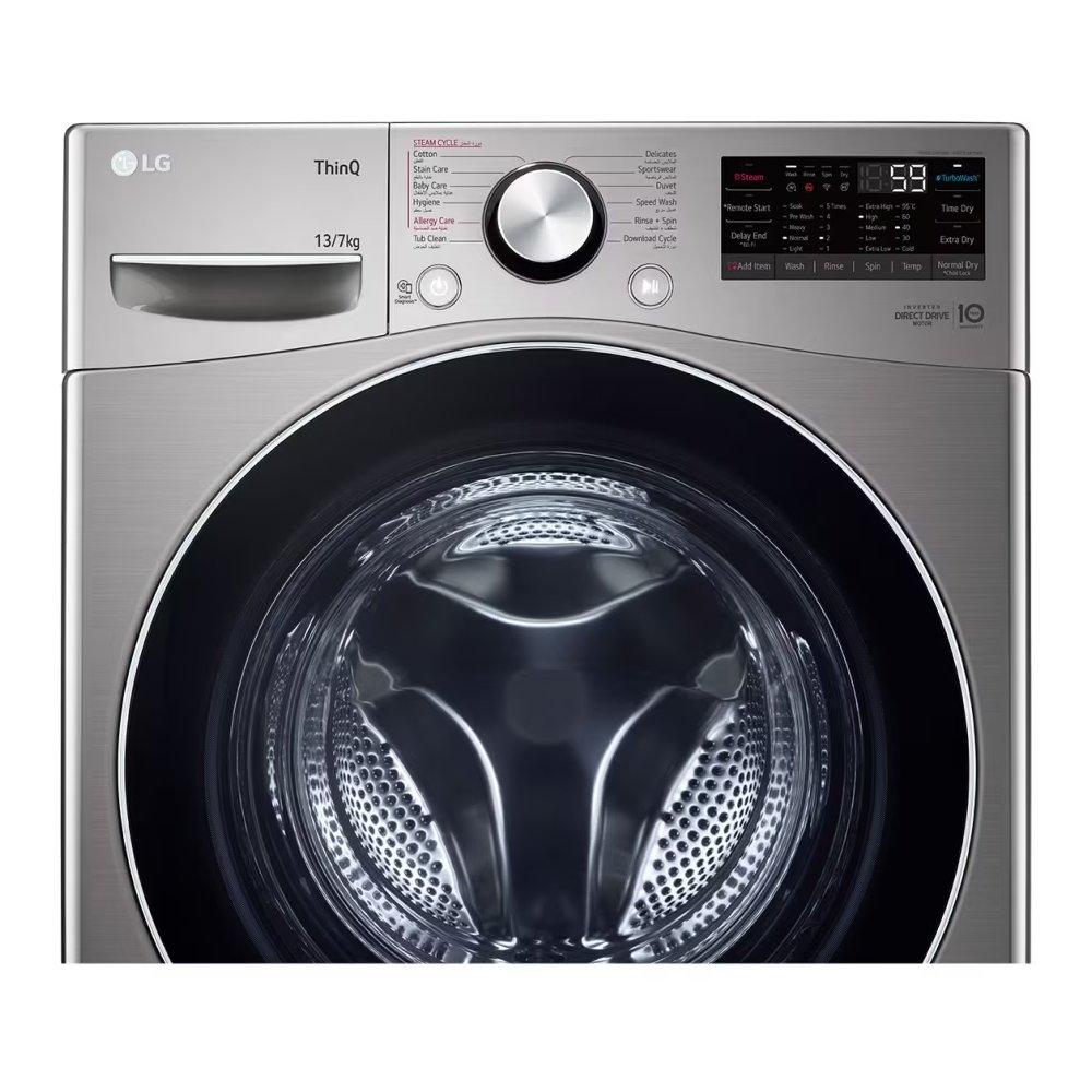 LG 13 Kg Front Load Washer & 7 Kg Dryer, WS1308XMT – Silver
