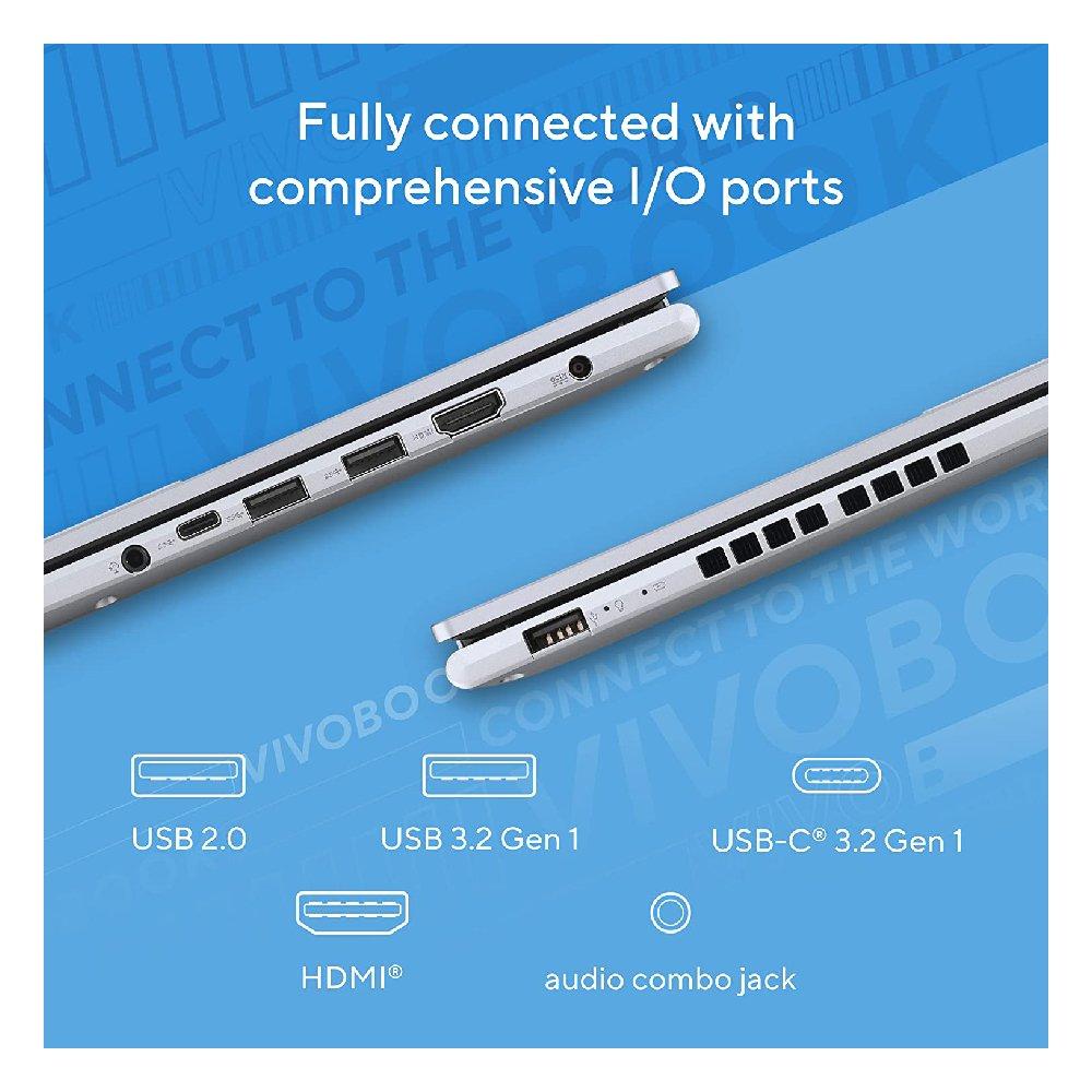 ASUS Vivobook 16 Laptop, 16-inch, Intel Core i5 12th Gen, 8GB RAM, 512GB SSD, Intel UHD Graphics Shared, Windows 11, X1605ZA-MB053W - Silver