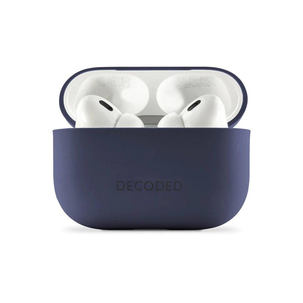 PITAKA Decoded Silicone Case for AirPods Pro 2nd Gen, D23APP2C1SMNY - Navy Peony Blue