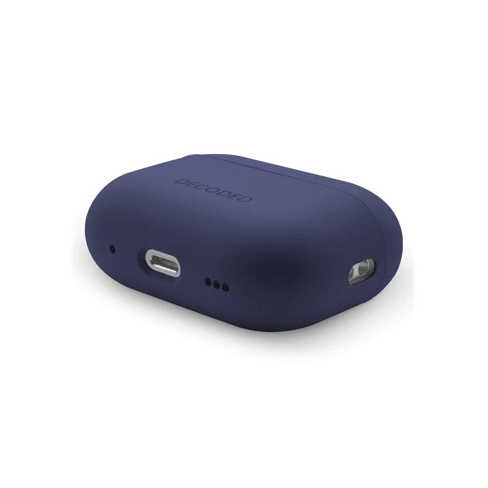 PITAKA Decoded Silicone Case for AirPods Pro 2nd Gen, D23APP2C1SMNY - Navy Peony Blue