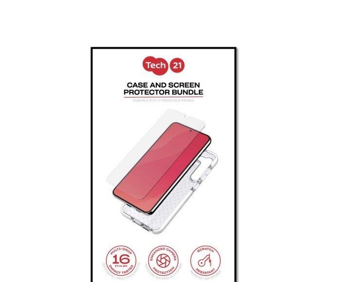 TECH21 Evo Clear Case & Screen Protector Bundle for Galaxy S23, T21-10073  - Clear