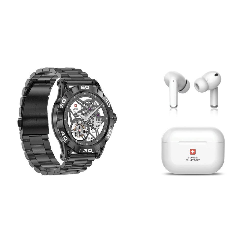 Swiss Military DOM2 Smart Watch Metal Gun + Swiss Military Delta True Wireless Earbuds