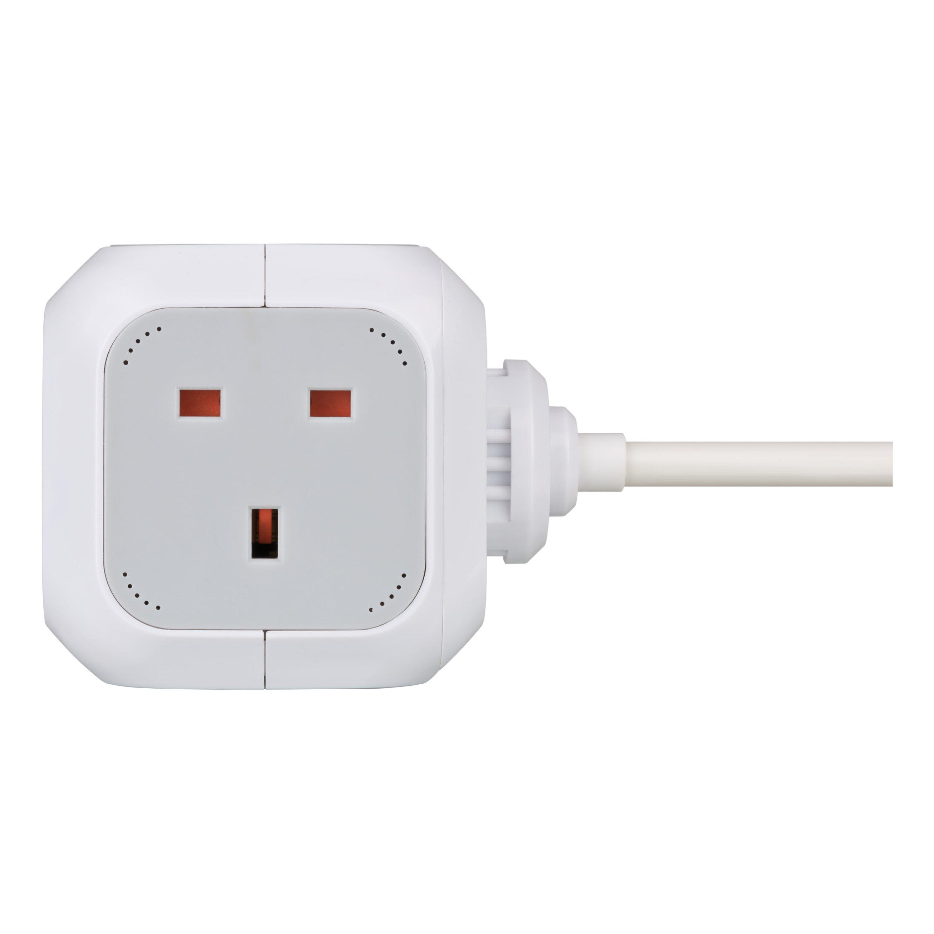 Brennenstuhl 3G Cube Type Extension with 2 USB - 3m