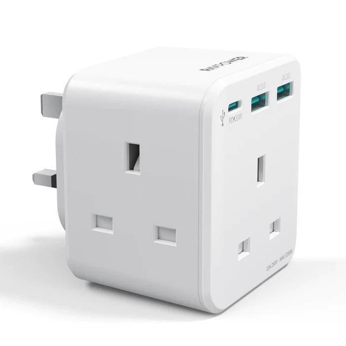 RAVPower PD Pioneer Wall Charger, 3-Port, 20W, RP-PC1037 – White