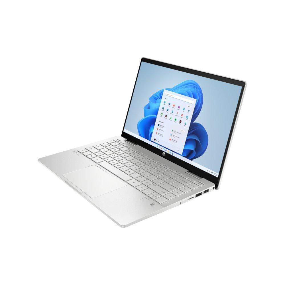 HP Pavilion x360 Convertable Laptop, Intel Core i7 12th Gen, 16GB RAM, 512GB SSD, 14-inch, Intel Iris X Graphics, Windows 11, 14-ek0003nx 7E4D4EA - Silver
