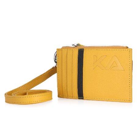 Kavy Necklace Leather Wallet - Yellow