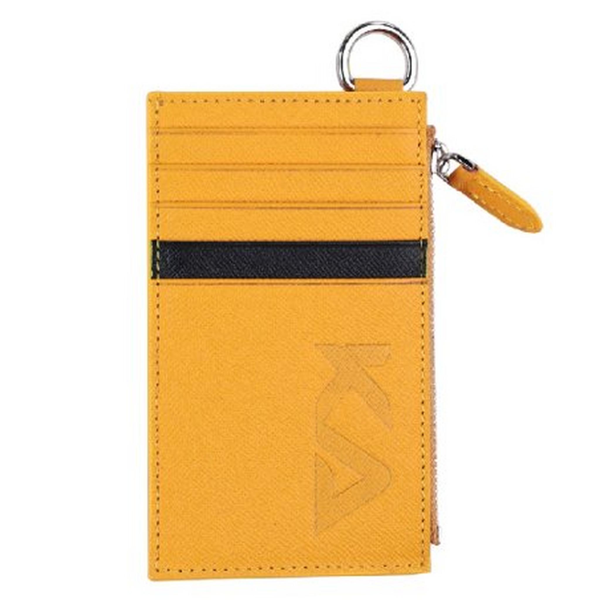 Kavy Necklace Leather Wallet - Yellow