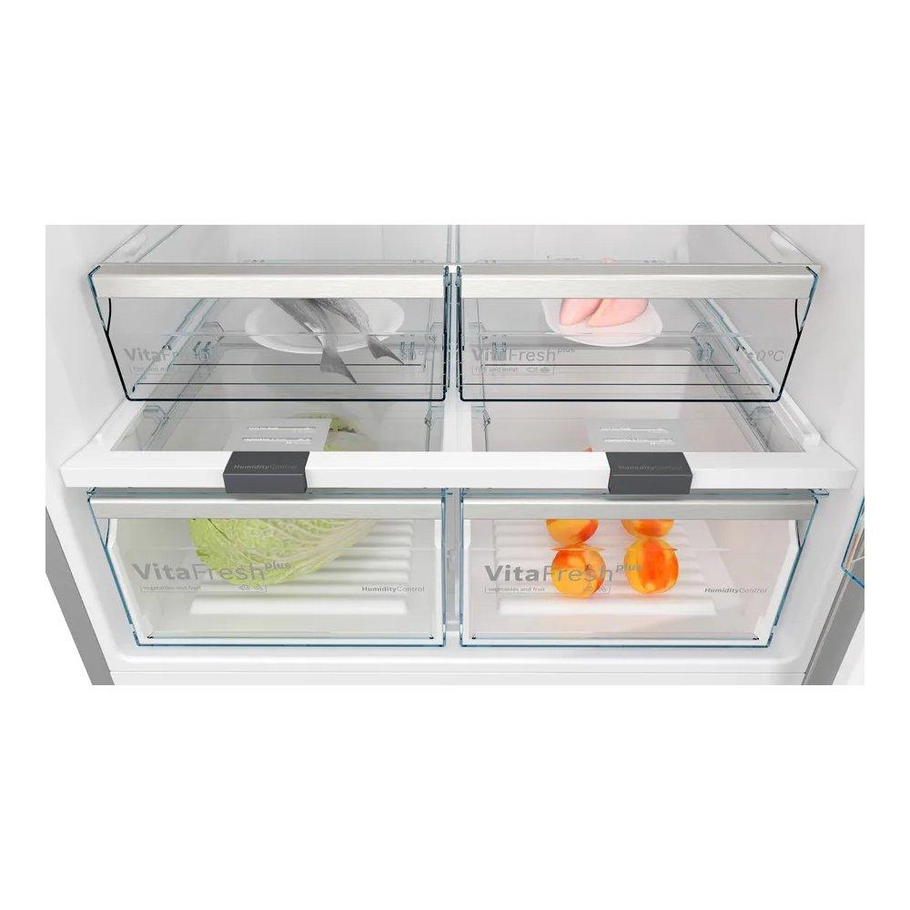 BOSCH Series 6 Top Mount Refrigerator, 24 Cft, Capacity 687Ltr, KDN86HI30M â€“ Silver