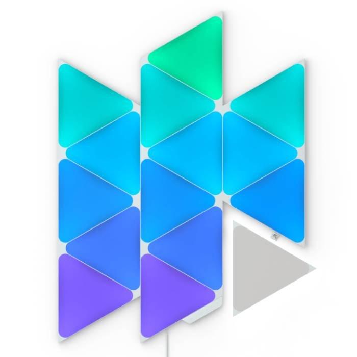 حزمة اضاءة نانو ليف ألواح مثلثة، 15 لوحة،NL47-6002TW-15PK  - أبيض