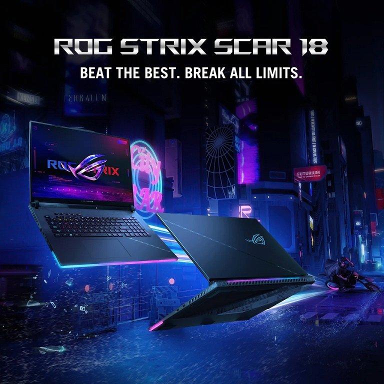 ASUS ROG Strix SCAR 18 G834JY-N6064W - 13th Gen, Core i9 4GHz, 32GB RAM, 2TB + 16GB Storage, Win11, 18inch QHD+, NVIDIA GeForce RTX 4090 - Gaming Laptop