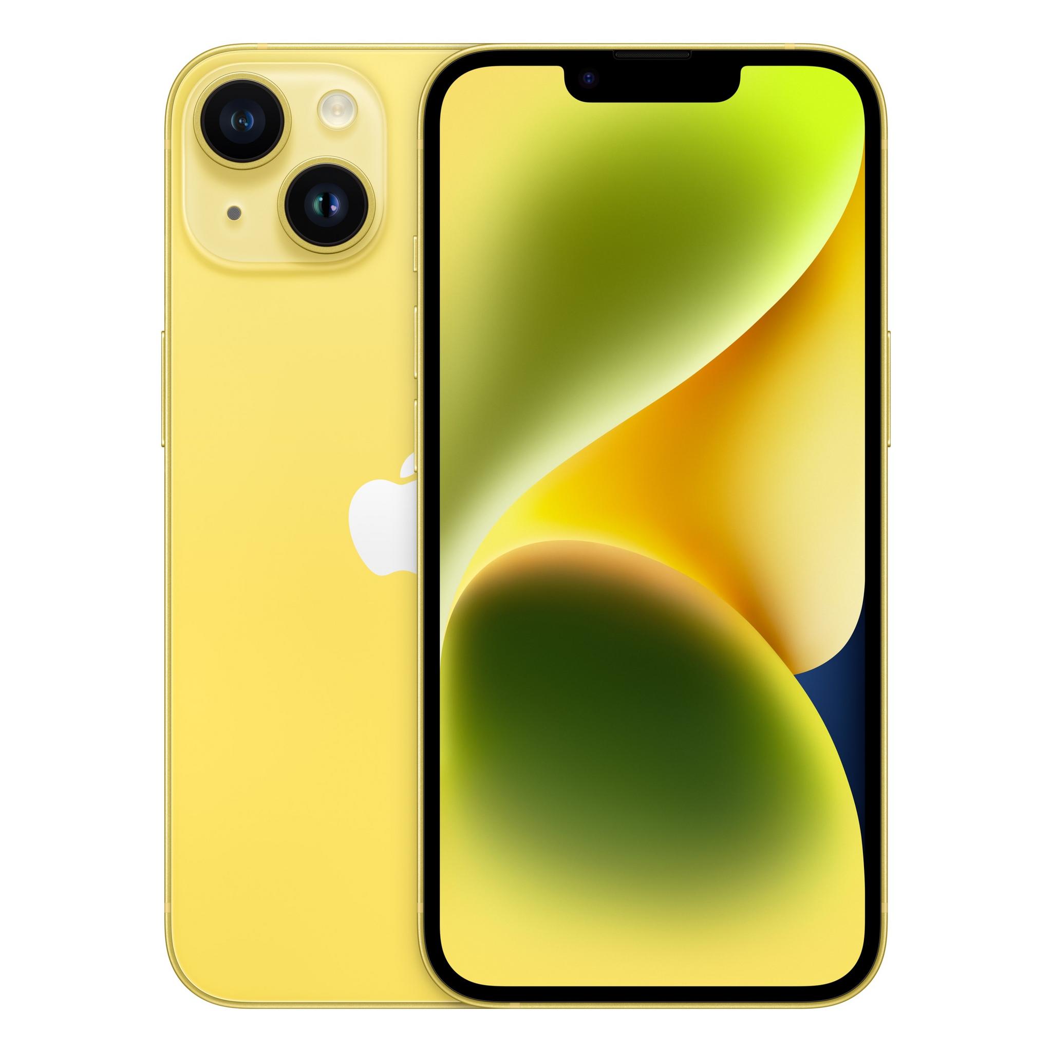 هاتف آبل ايفون 14 5 جي سعة 128 جيجابايت - أصفر