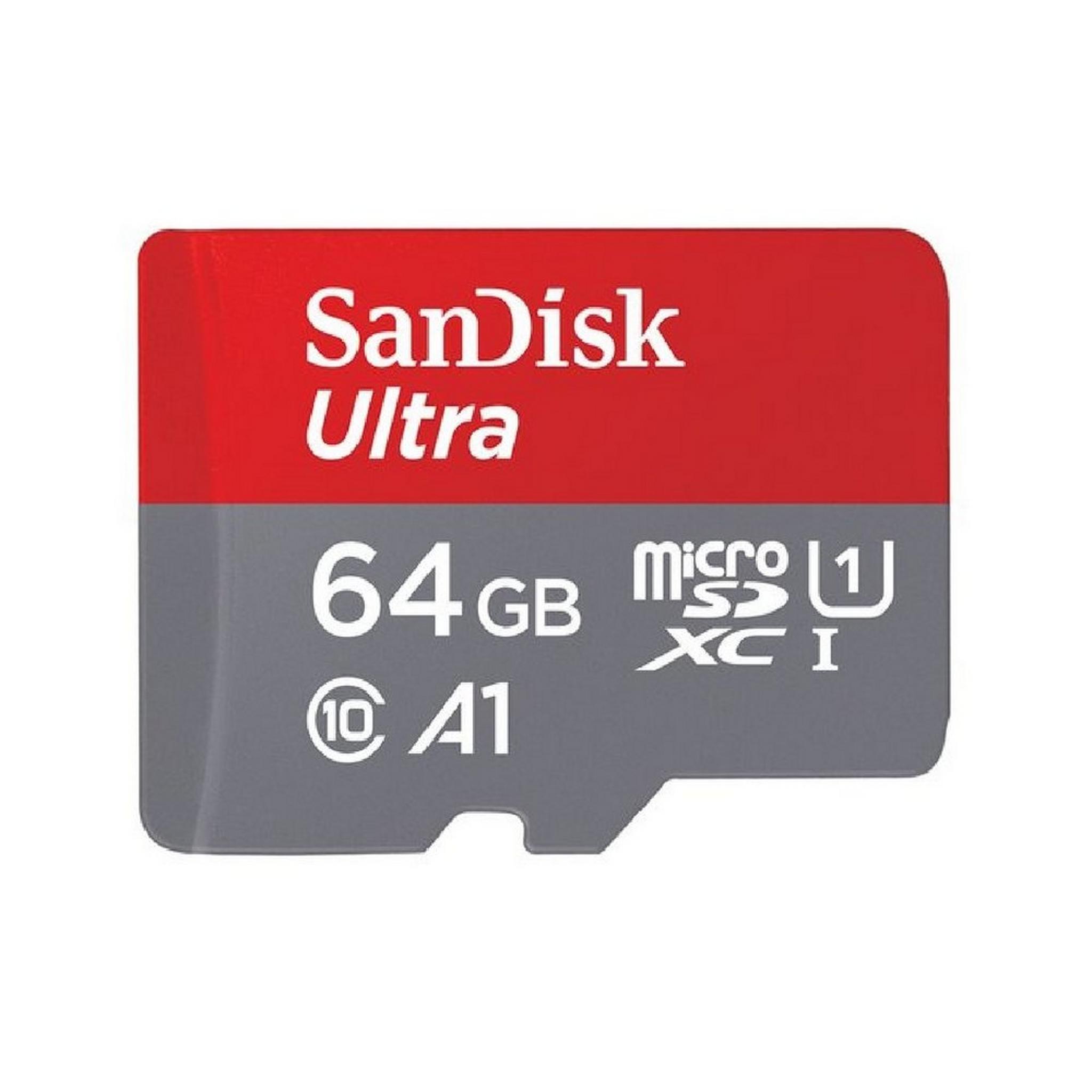 SanDisk Ultra UHS I 64GB MicroSD Card for Action Cameras / Smartphones, 140MB/s R, SDSQUAB-064G-GN6MN