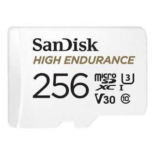 Buy Sandisk high endurance micro sdxc, 256gb + sd adapter, sdsqqnr-256g-gn6ia – white in Kuwait