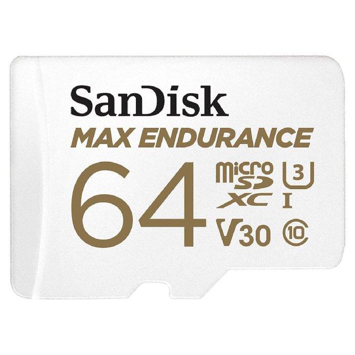 Buy Sandisk max endurance micro sdxc card, 64gb, sd adapter, sdsqqvr-064g-gn6ia - white in Kuwait