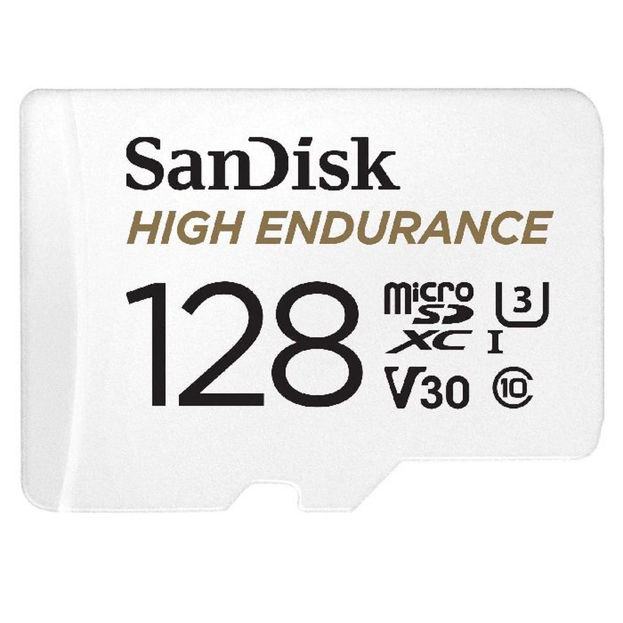 Sandisk Max Endurance Micro SDXC Card, 128GB, SD Adapter, SDSQQVR-128G-GN6IA - White