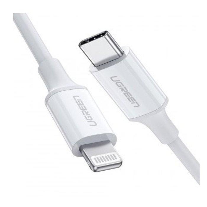 Ugreen USB-C to Lightning Rubber Shell Cable, 36W, 2M - White