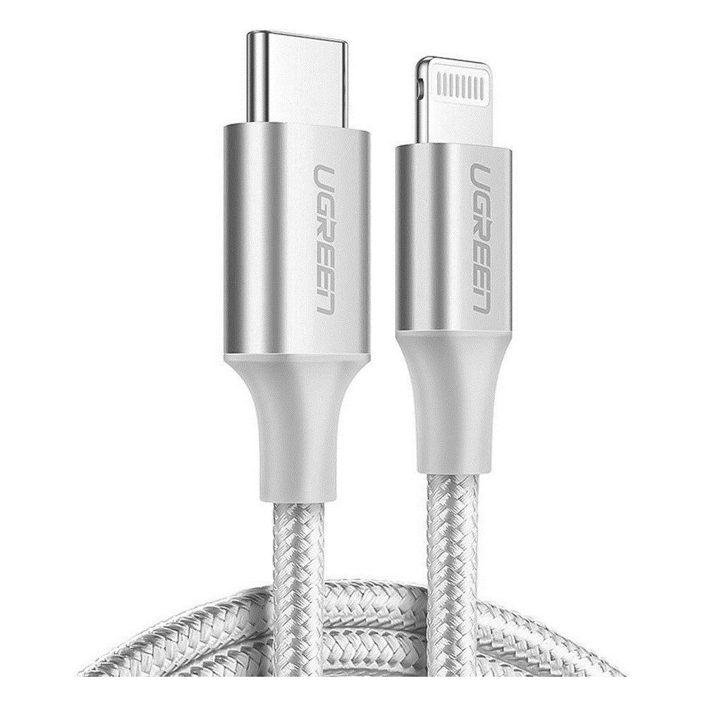 Buy Ugreen usb-c to lightning 2m cable, us304 – silver in Kuwait