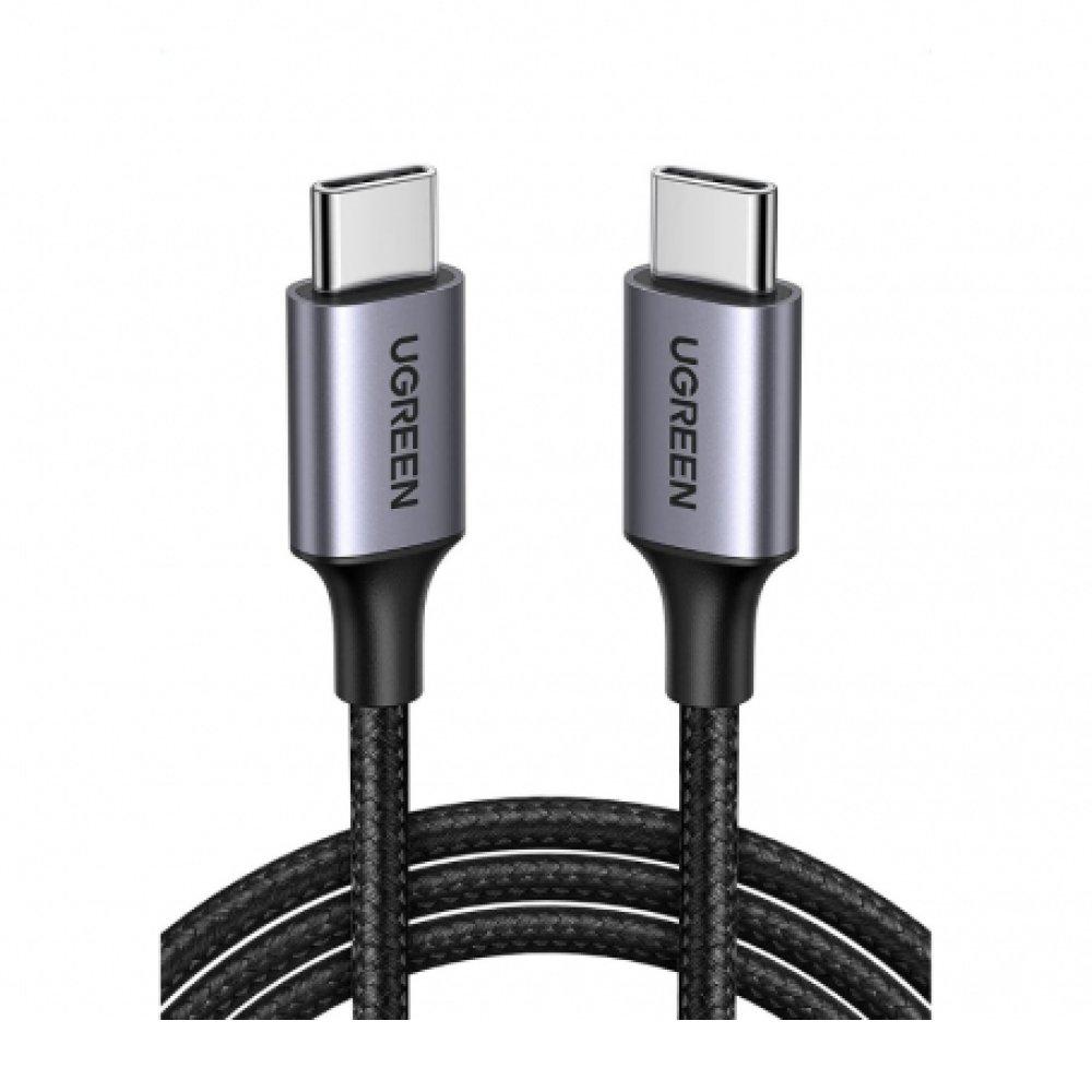 UGREEN USB C to C Braided Nylon Cable, 1m, US261 - Gray & Black