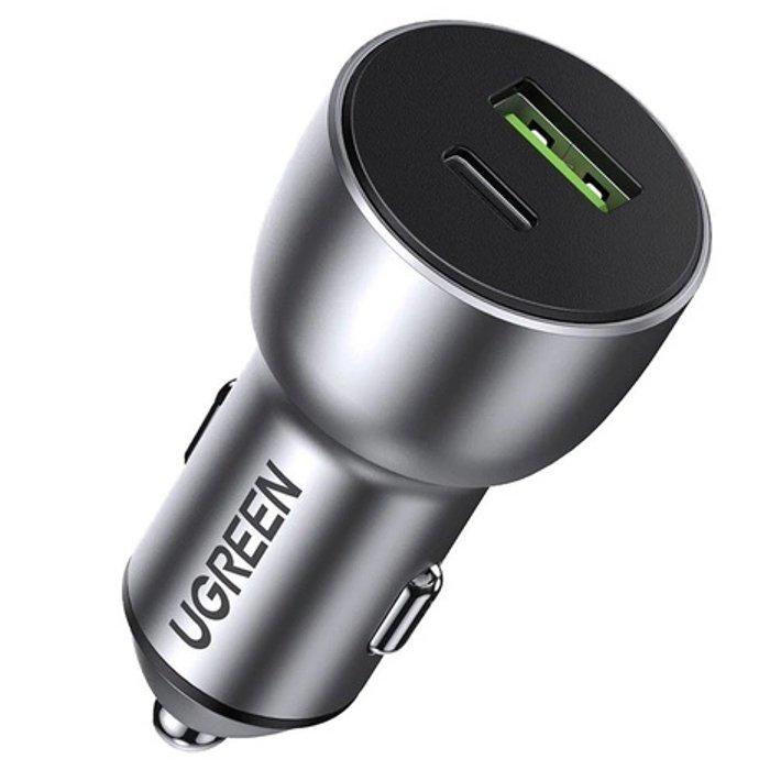 Buy Ugreen car charger a + c dual port 36w, cd213 - grey in Kuwait