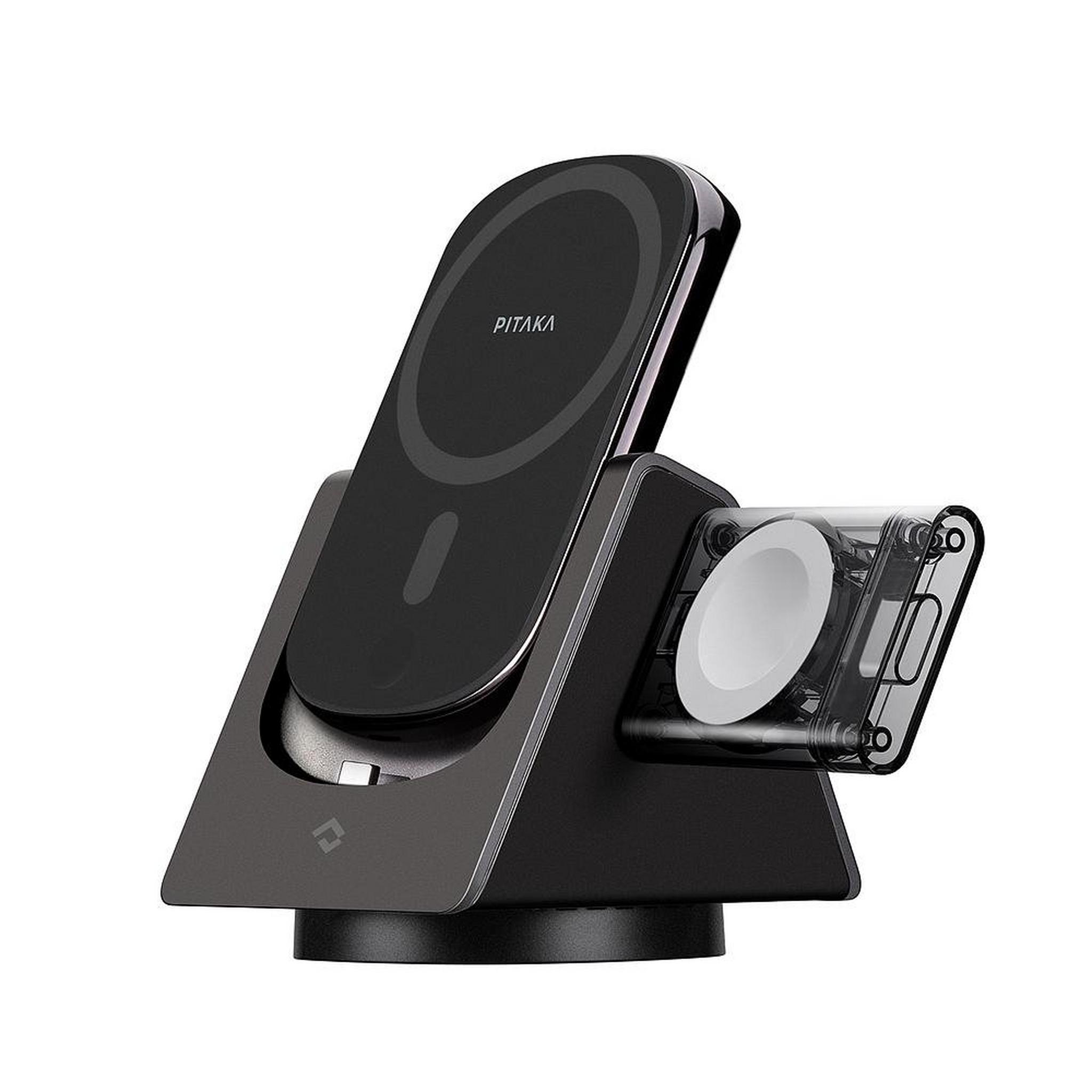 Pitaka MagEZ Slider 4-in-1 Wireless Charger + Power Dongle for Apple Watch, SL2001 – Black