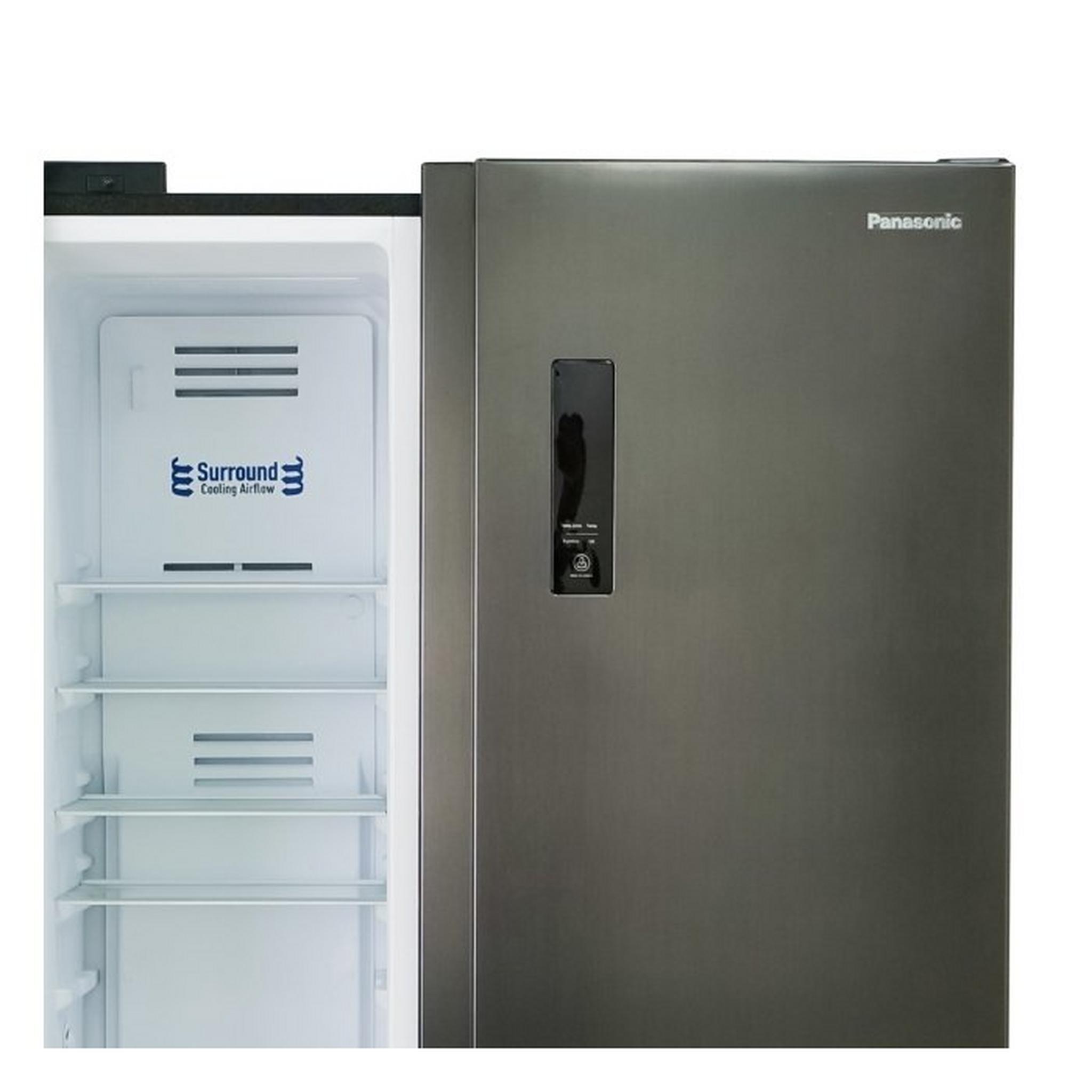 Pansonic Side by Side Refrigerator, 25.9CFT, 734L Capacity, NR-BS734MSAS - Dark Grey