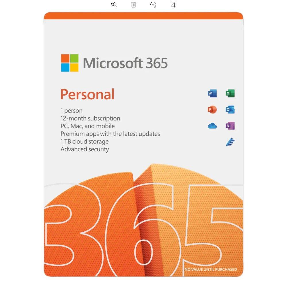 FOC Microsoft Office 365 Personal 12 Months Subscription for PC/Mac, 1 TB Cloud Storage, M365-PERS-FOC