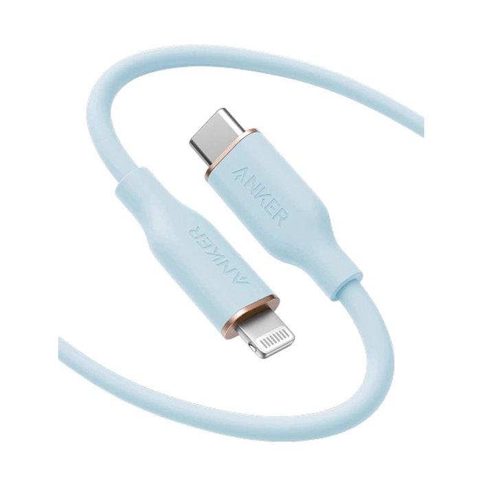 حزمة مجموعة شحن 2 من انكر تتكون من شاحن جداري باوربورت III كيوب بقوة 20 واط ، بطارية شحن محمولة باوركور مترو بقدرة 20 واط ، وكابل باور لاين III فلو يو اس بي-سي الى لايتننغ