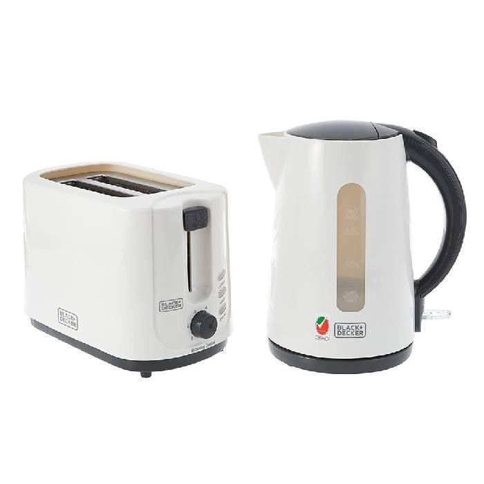 Black & Decker Kettle and 2 Slice Toaster, 1.7 L Kettle Capacity, MBF70-B5 - White