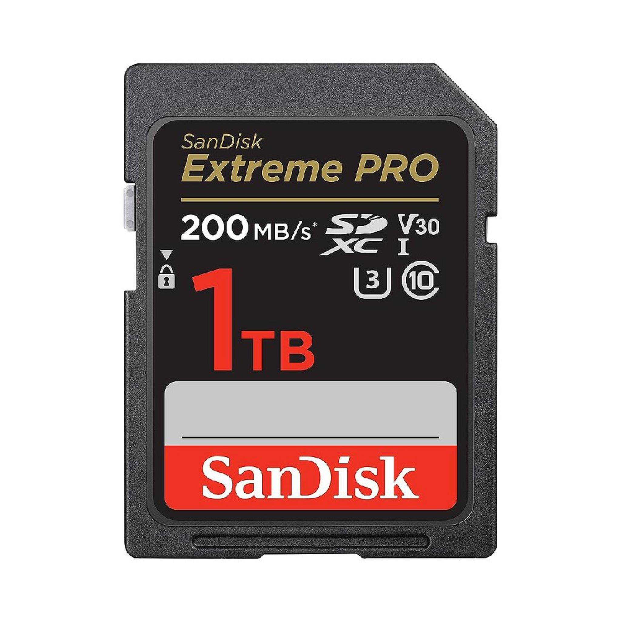SanDisk 1TB Extreme Pro SDXC Memory Card, 200MB/s Read & 140MB/s Write, SDSDXXD-1T00-GN4IN