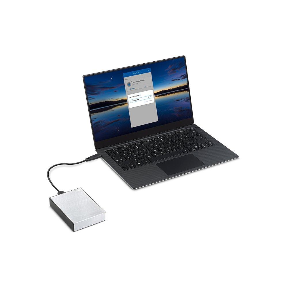 SEAGATE One Touch Portable Hard drive, 2TB HDD with Password, STKY2000401 - Silver