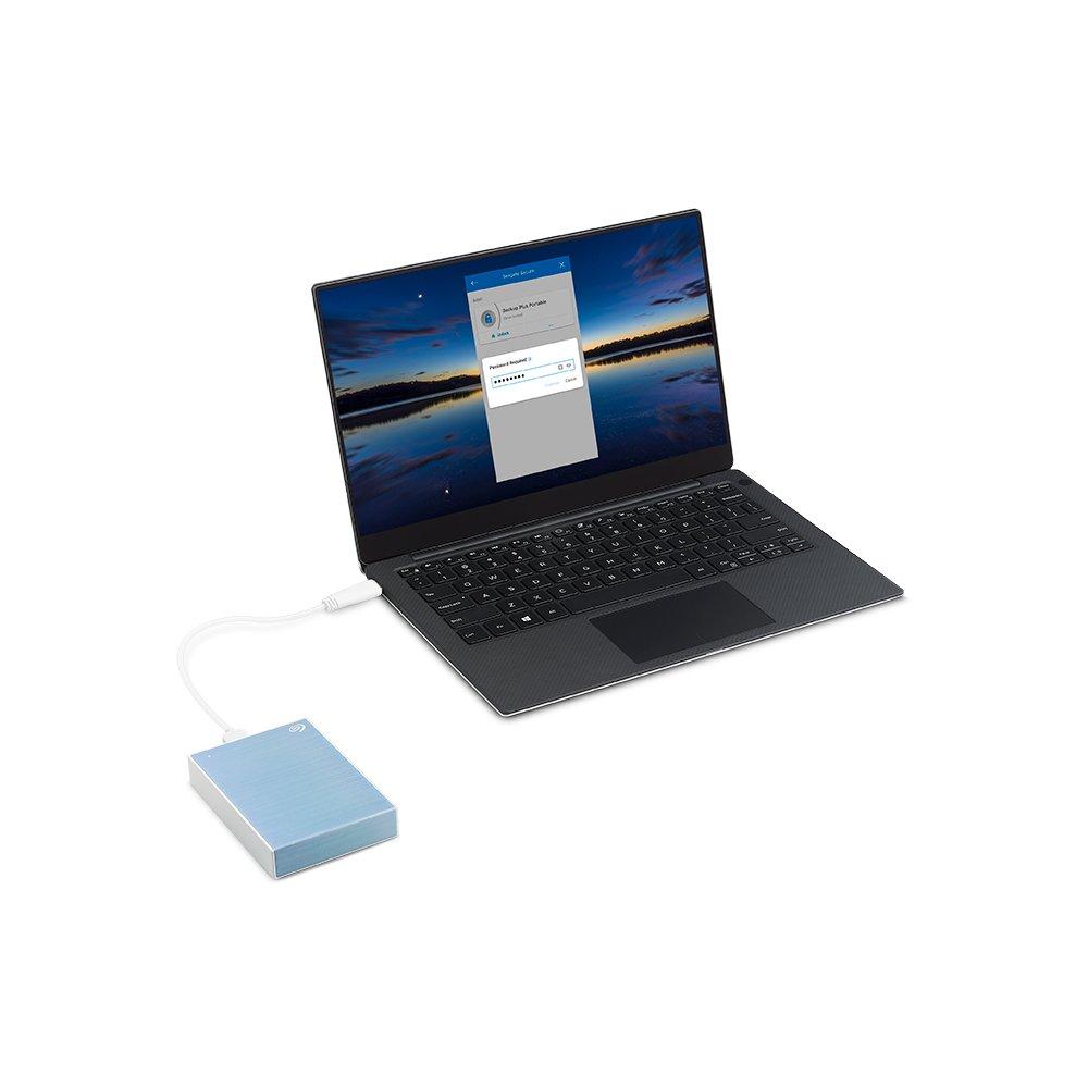 SEAGATE One Touch Portable Hard drive, 2TB HDD with Password, STKY2000402 - Blue