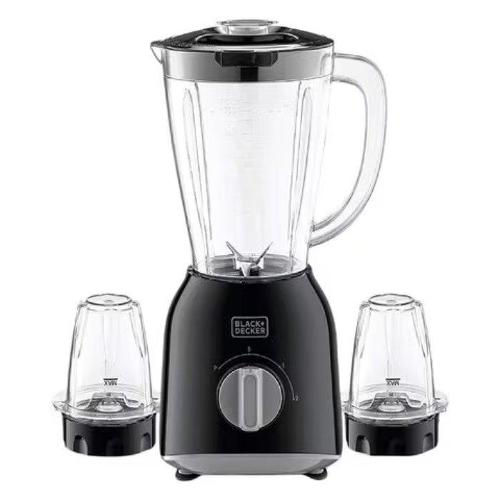 Black & Decker Electric Blender with 2 Mills, 400 W, 1.5L, BX365-B5 - Stainless Steel