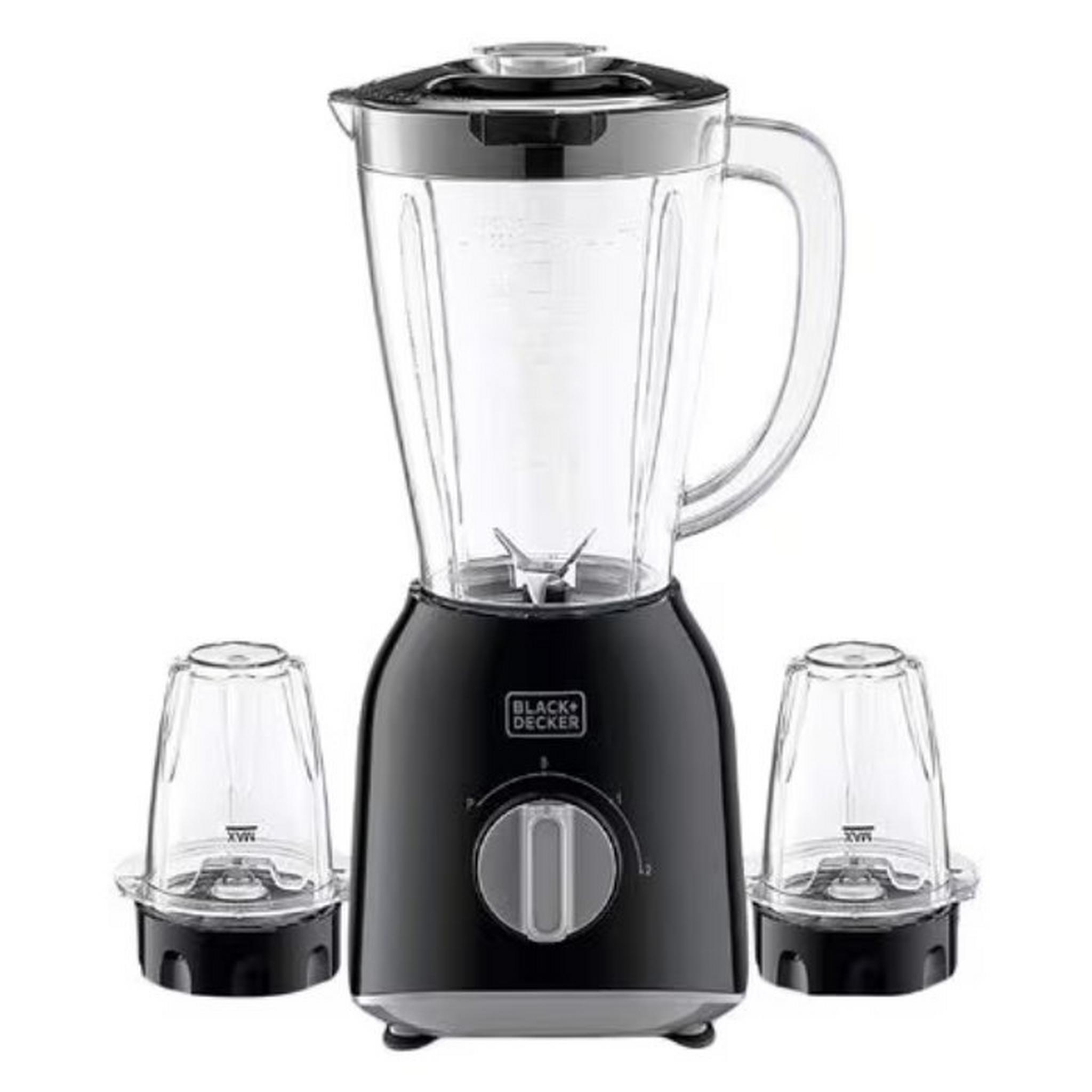 Black & Decker Electric Blender with 2 Mills, 400W, 1.5L, BX365-B5 - Stainless Steel