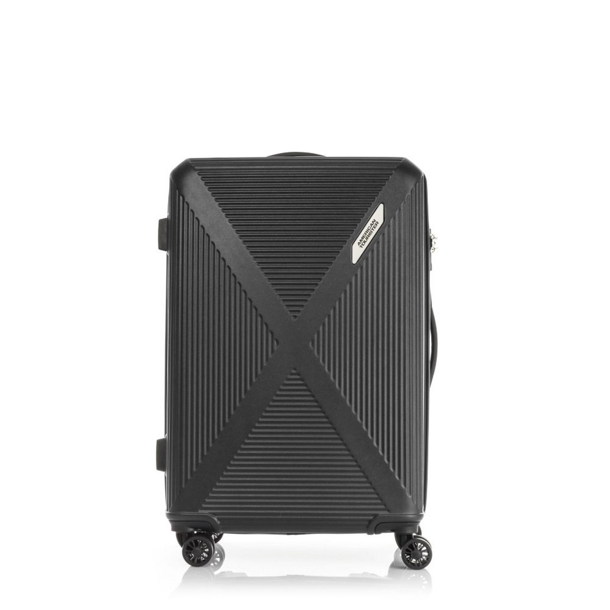 AMERICAN TOURISTER CUATRO Hard Luggage with Spinner Wheels, 68 CM, HN1X09002 – Black