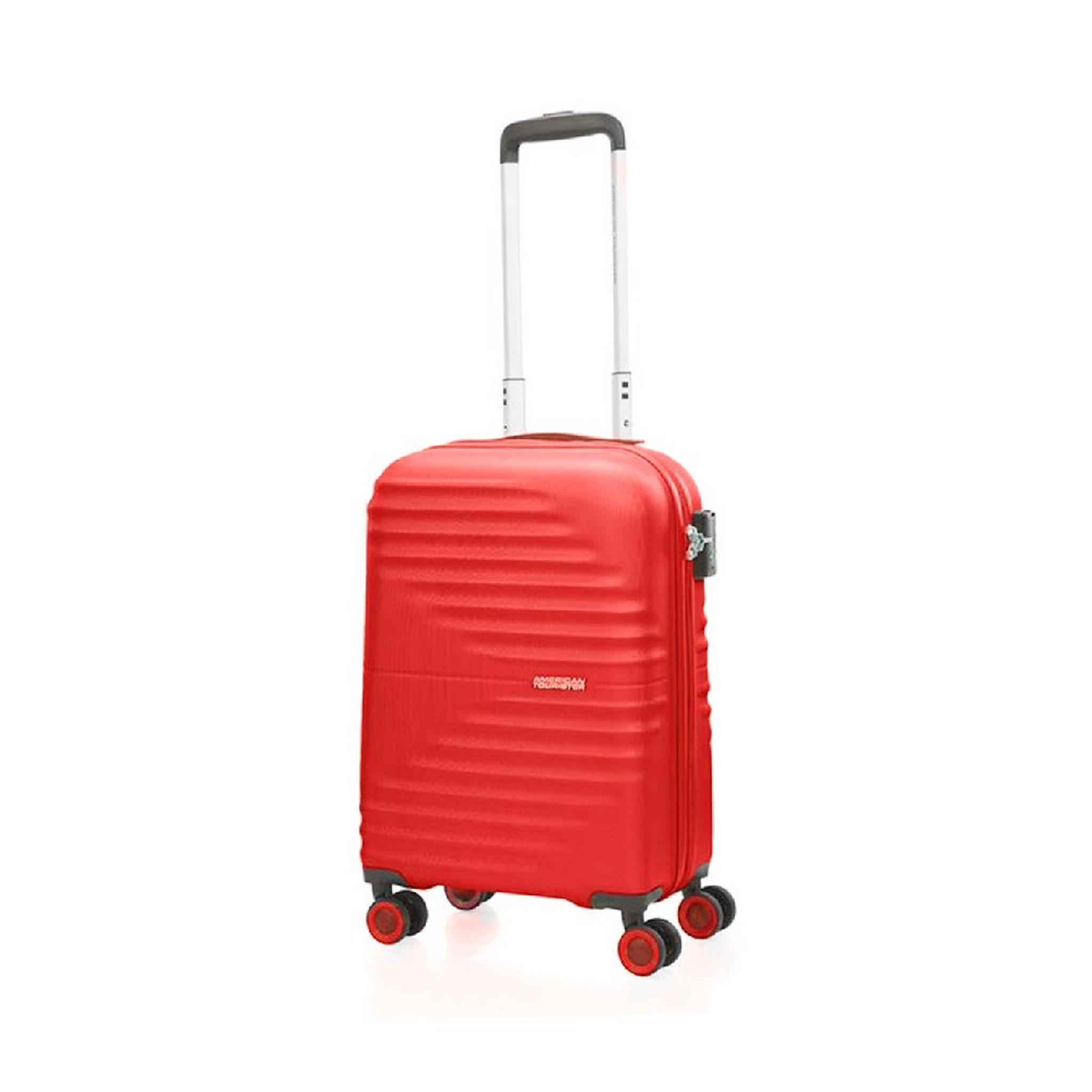 حقيبة سفر تويست ويفز بجوانب صلبة وعجلات دوارة  55سم، QC6X00006 - أحمر فيفيد