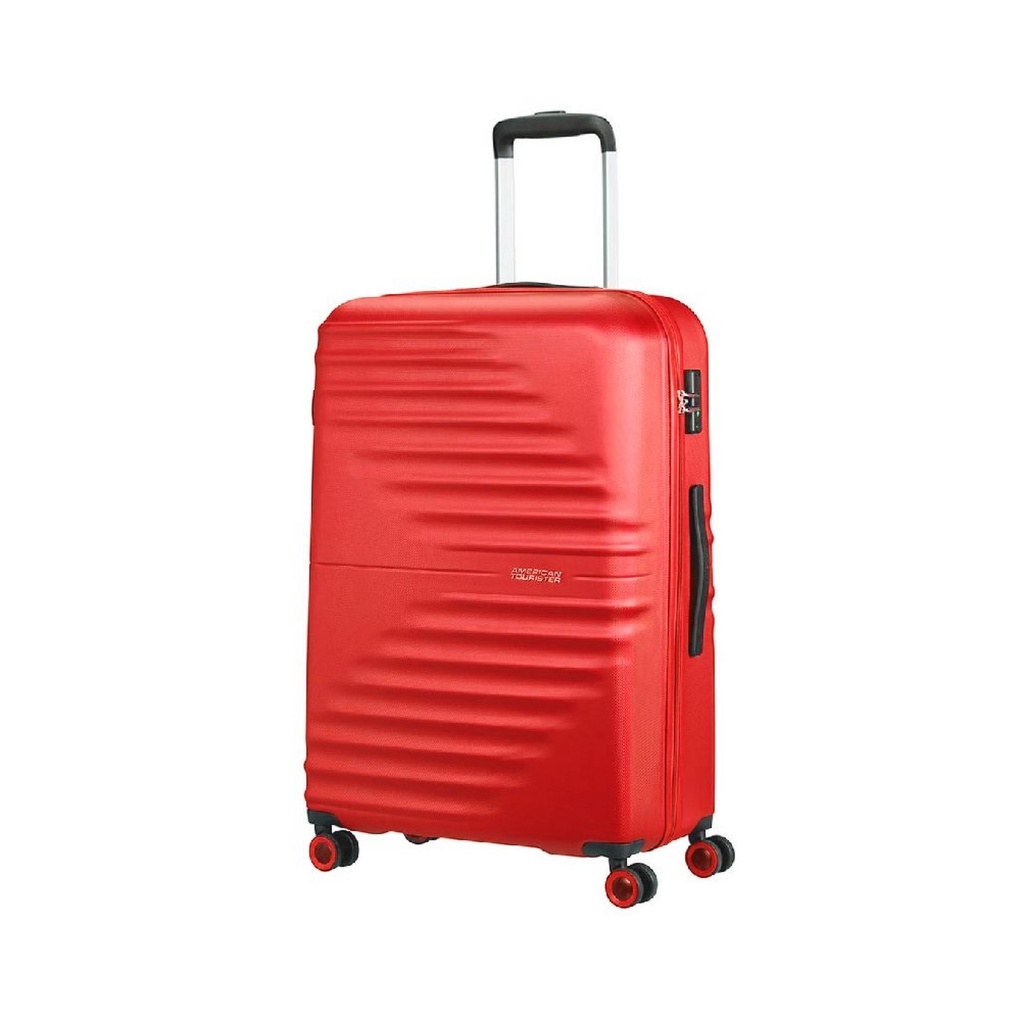 حقيبة سفر تويست ويفز بجوانب صلبة وعجلات دوارة  77سم، QC6X00008 - أحمر فيفيد