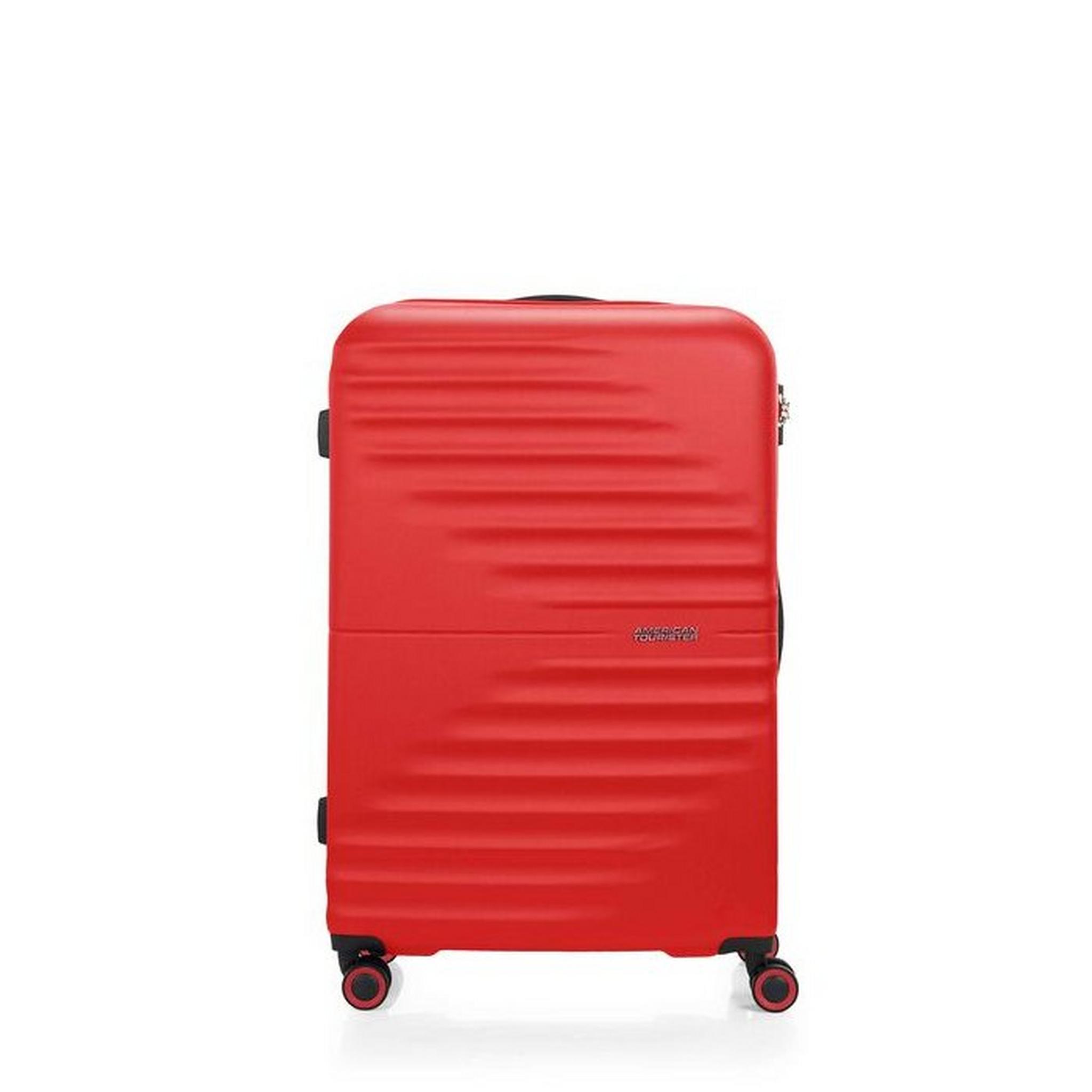 حقيبة سفر تويست ويفز بجوانب صلبة وعجلات دوارة  77سم، QC6X00008 - أحمر فيفيد