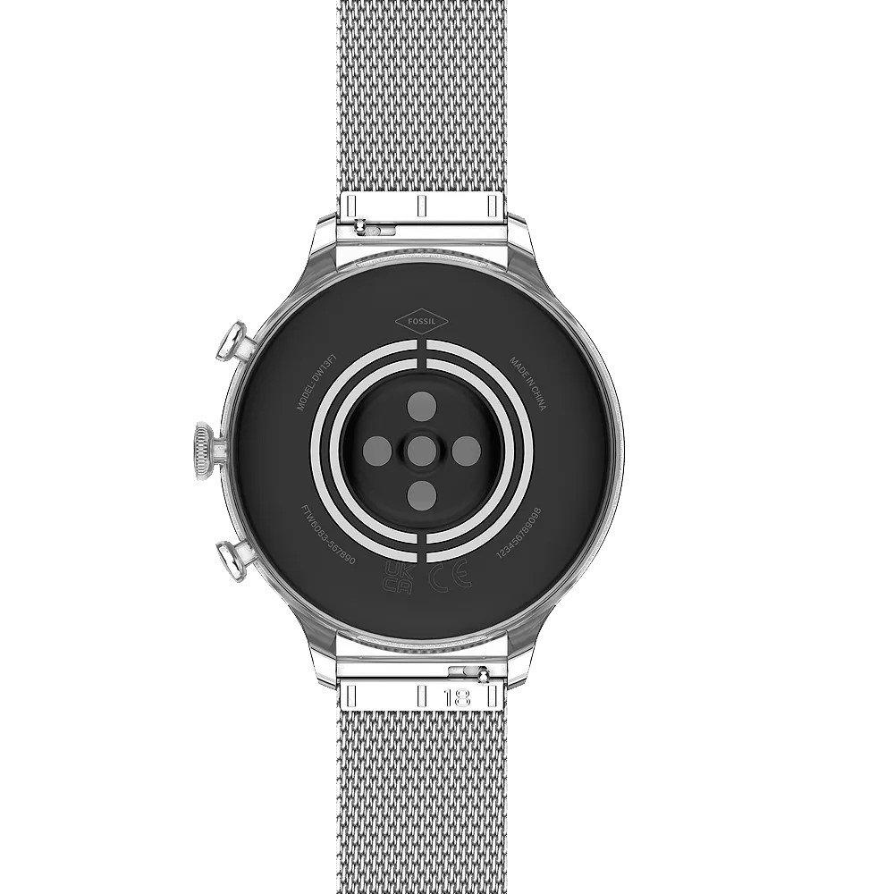 Fossil Digital Watch for Women, Stainless Steel Band, 41mm, FTW6083 - Silver