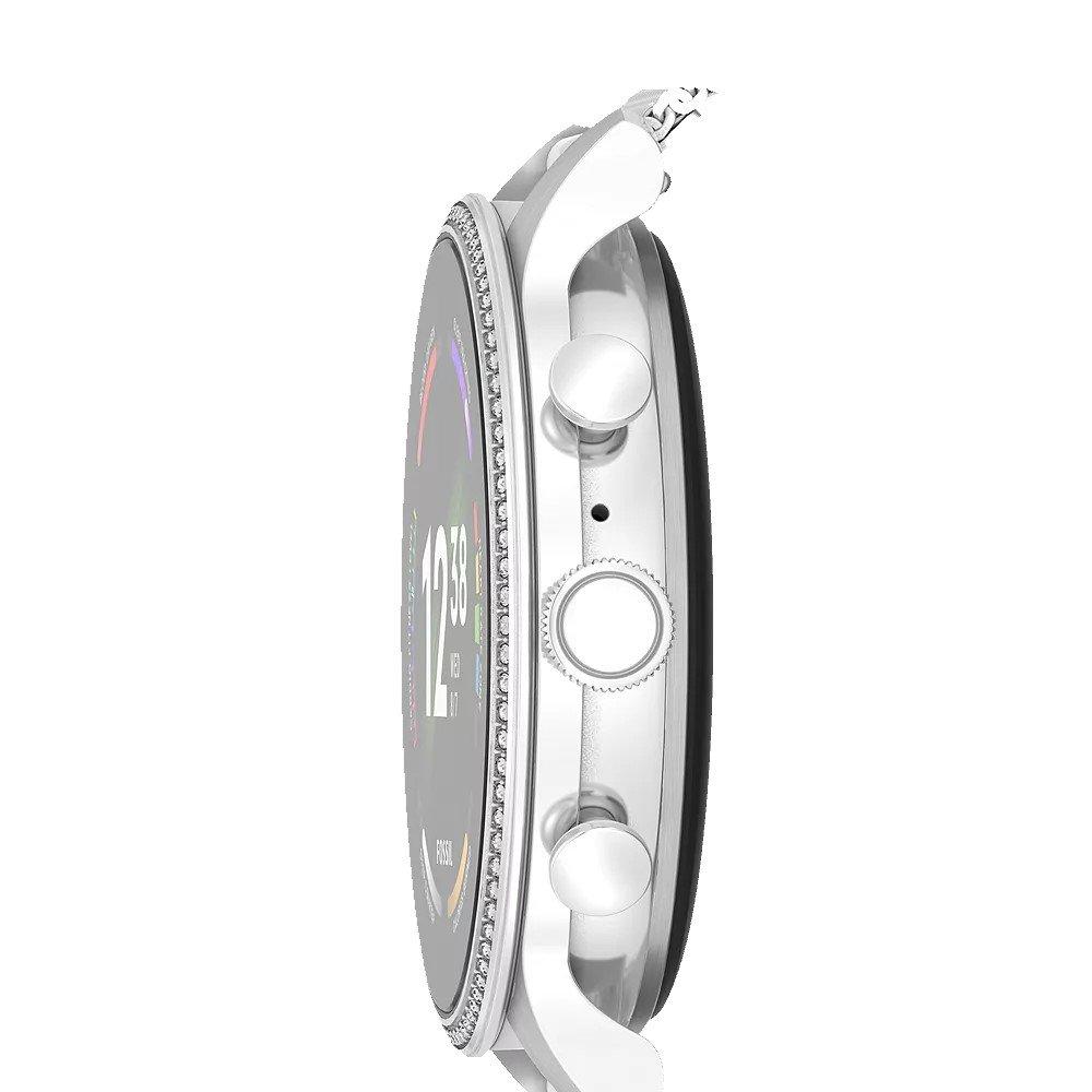 Fossil Digital Watch for Women, Stainless Steel Band, 41mm, FTW6083 - Silver