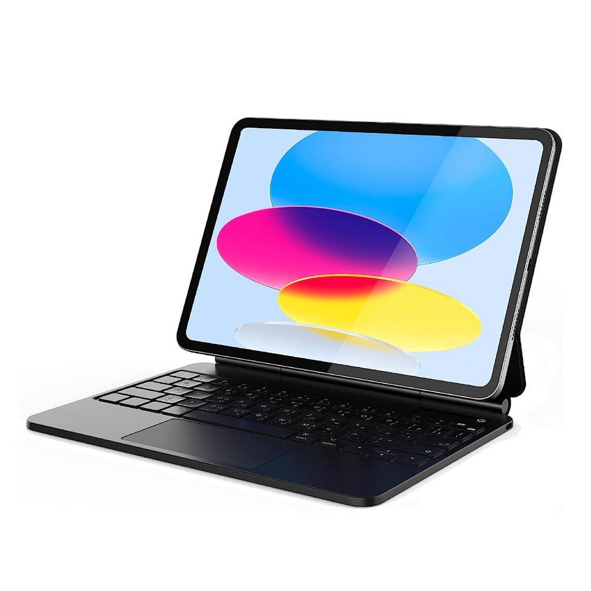 Blupebble Magic Folio Keyboard with Eng/Arb Trackpad for 6th Gen iPad, BP-FOLIO-MT129INBK - Black