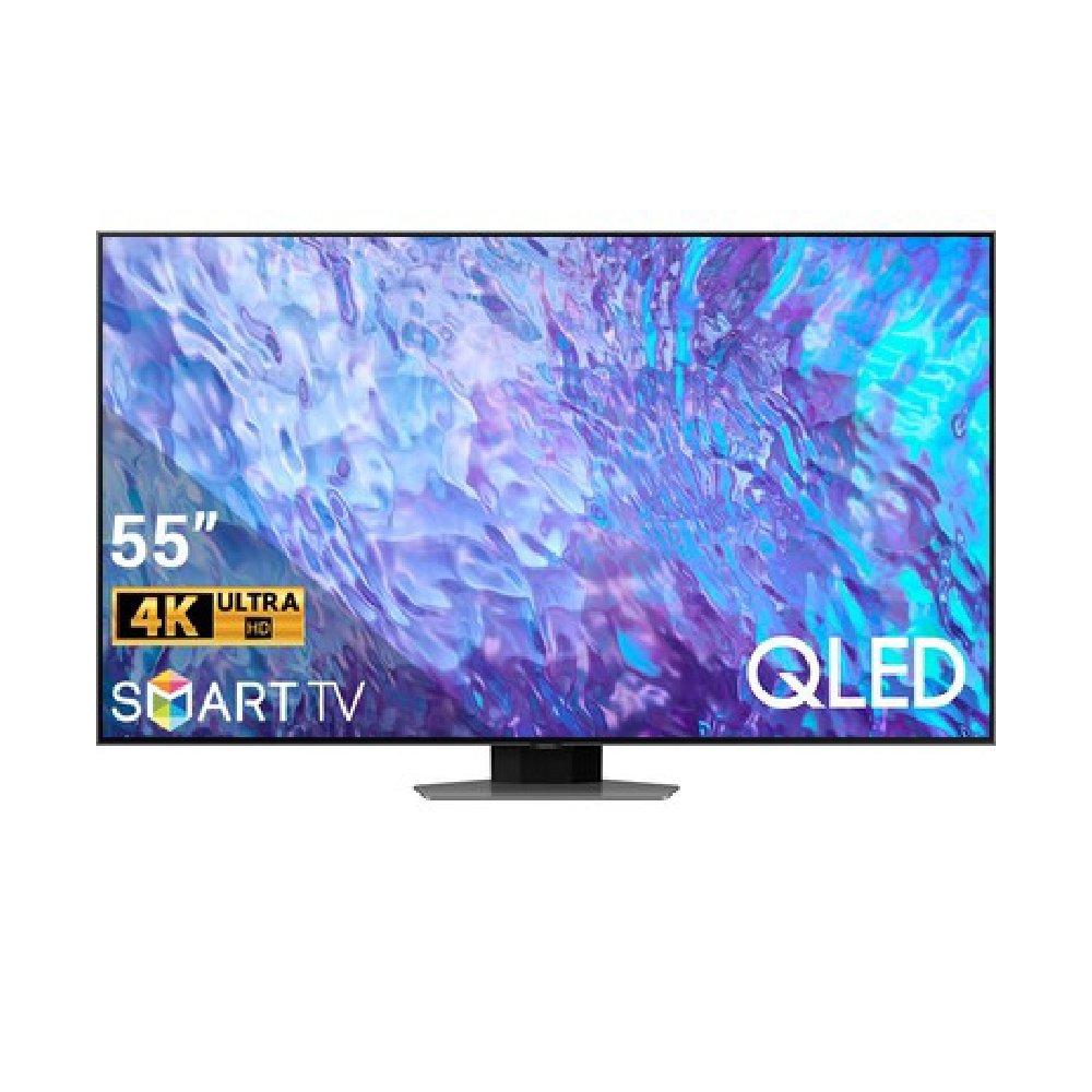 Buy Samsung 55 -inch q80c qled 4k smart tv qa55q80cauxzn  grey in Kuwait