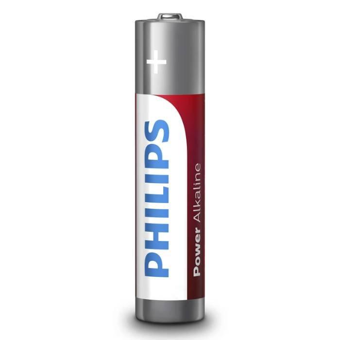 Philips Lighting Power Alkaline Double AAA 1.5V Batteries, 4pcs - LR03P4B/97