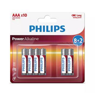 Buy Philips lighting battery alkaline aaa 1. 5v, 8+2pcs, lr03p10bp/97 in Kuwait