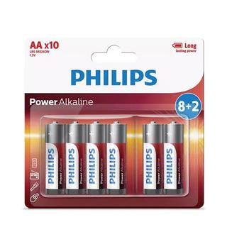 Buy Philips power alkaline aa battery, 1. 5 v, lr6p10bp/97 - red in Kuwait