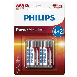 Buy Philips lighting battery alkaline aaa 1. 5v, 4+2 pcs, lr03p6b/97 in Kuwait