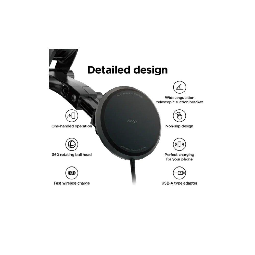 Elago M Car MagSafe Charger Phone Mount, EMOUNT-MAGSAFE-DGY - Dark Grey
